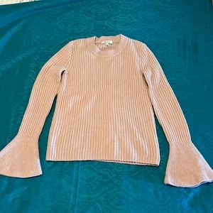Madewell ribbed crew neck sweater with bell cuffs